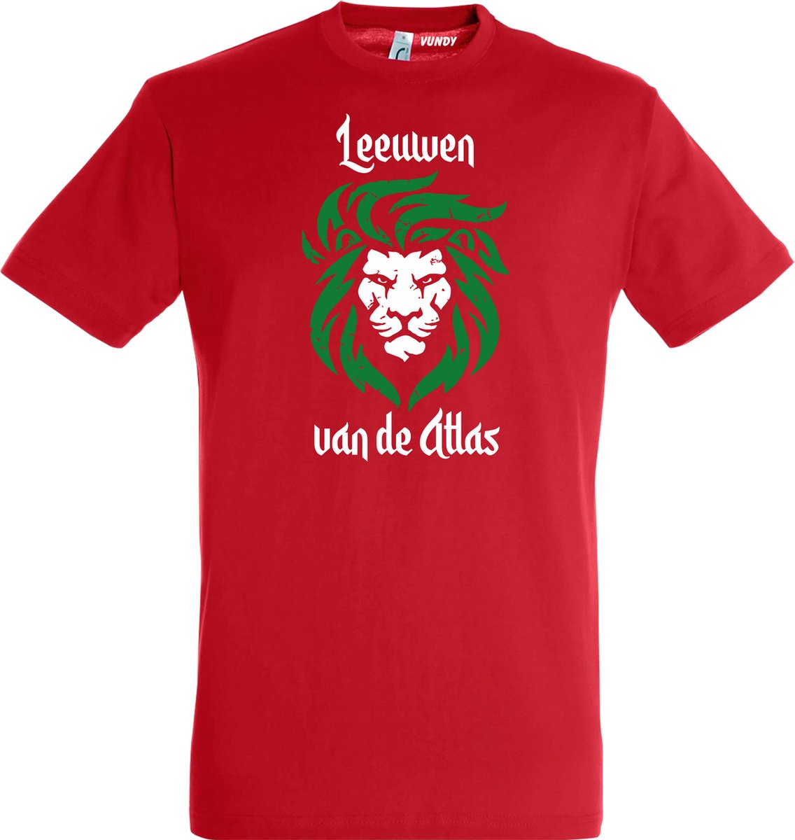T-shirt Leeuwen van de Atlas | Rood Marokko Shirt | WK 2022 Voetbal | Morocco Supporter | Rood | maat L